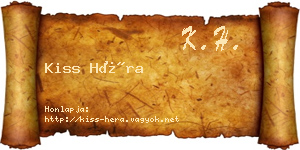 Kiss Héra névjegykártya